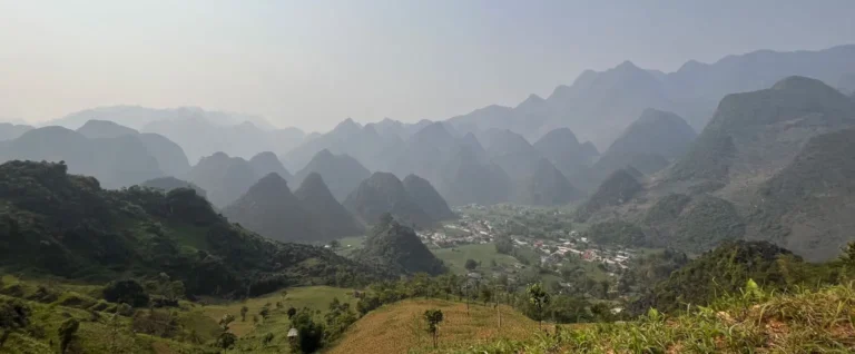 Amazing panorama view over Ha Giang